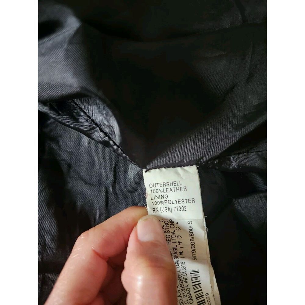 Zara Trf Women's Leather studded motorcycle jacket Black Full-Zip Size S - Picture 10 of 11